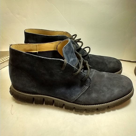 Cole Haan Zerogrand Blue Suede Chukka Boots Men's sz 11M. - Picture 2 of 10